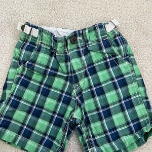 babyGap Boys Green & Navy Plaid Shorts